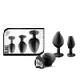 Luxe 3 - Piece Bling Plug Training Kit with White Gem Base Black - Royal Sins