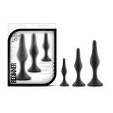 Luxe 3 - Piece Silicone Beginner Plug Kit Black - Royal Sins