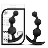 Luxe Be Me 3 Silicone Anal Beads Plug Black - Royal Sins