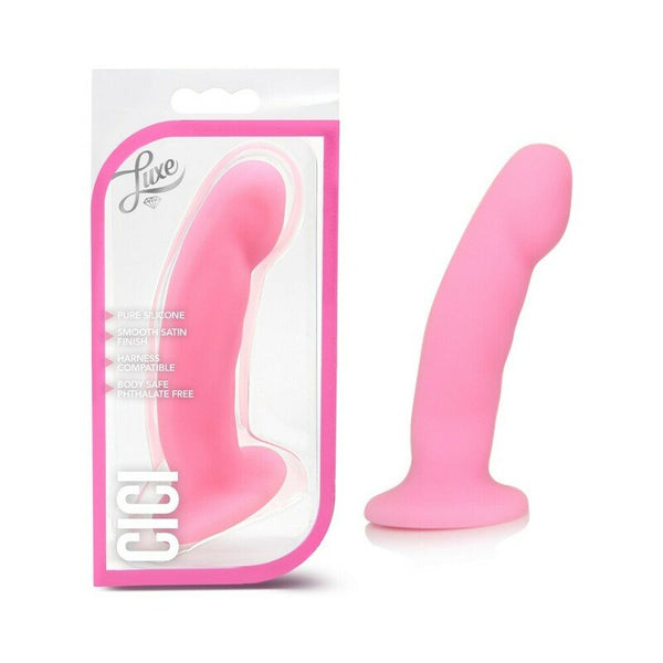 Luxe Cici 6.5 in. Curved Silicone Dildo Pink - Royal Sins