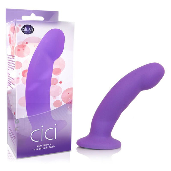 Luxe Cici 6.5 in. Curved Silicone Dildo Purple - Royal Sins