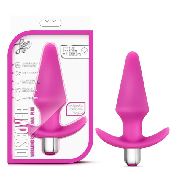 Luxe Discover Vibrating Silicone Anal Plug Pink - Royal Sins