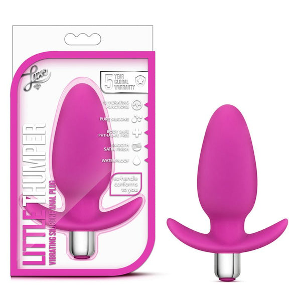 Luxe Little Thumper Vibrating Silicone Anal Plug Pink - Royal Sins