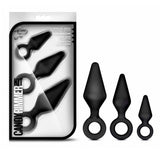 Luxe Night Rimmer 3 - Piece Silicone Anal Plug Kit Black - Royal Sins