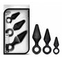 Luxe Night Rimmer 3 - Piece Silicone Anal Plug Kit Black - Royal Sins