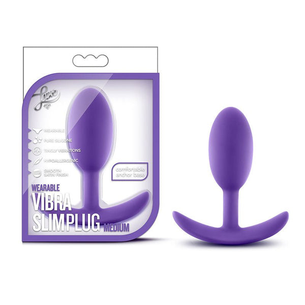 Luxe Wearable Vibra Slim Plug Medium Purple - Royal Sins