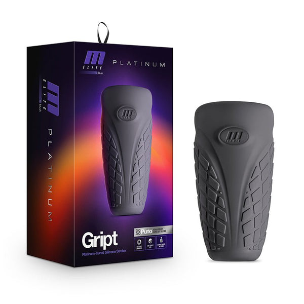 M Elite Platinum Gript Silicone Stroker Black - Royal Sins