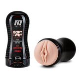 M for Men Soft + Wet Pussy with Pleasure Ridges & Orbs Self - Lubricating Vagina Stroker Beige - Royal Sins