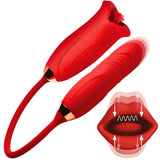 Magic Kiss Clitoral Stimulator with Thrusting Vibrator - Royal Sins