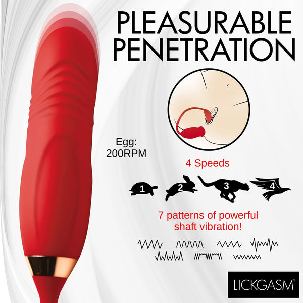 Magic Kiss Clitoral Stimulator with Thrusting Vibrator - Royal Sins