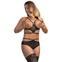 Magic Silk Diamond Girl Bra & Cupless Cutout Panty Set Black Queen - Royal Sins