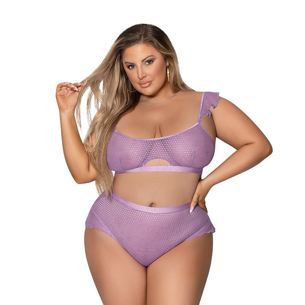 Magic Silk Girl Next Door Bralette & Panty Lilac Queen Size - Royal Sins