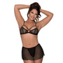 Magic Silk Girl Next Door Bralette With Skirt Black L/XL - Royal Sins