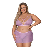 Magic Silk Girl Next Door Bralette With Skirt Lilac Queen Size - Royal Sins