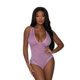 Magic Silk Girl Next Door Plunge Teddy Lilac L/XL - Royal Sins