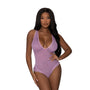 Magic Silk Girl Next Door Plunge Teddy Lilac L/XL - Royal Sins
