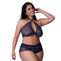 Magic Silk Hazy Dayz Halter Top & Hot Short Set Butterfly Queen Size - Royal Sins
