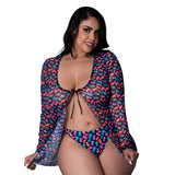 Magic Silk Hazy Dayz Tie Front Jacket & Thong Set Gummy Bears Queen Size - Royal Sins