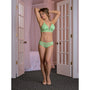 Magic Silk Lace Me Up Bralette & Cage Back Panty Green SM - Royal Sins