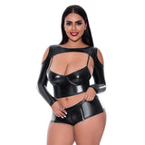 Magic Silk Liquid Onyx Camisole, Longsleeve Shrug & Short Set Black Queen - Royal Sins