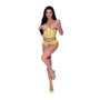 Magic Silk Love Star Cupless Bustier & Open Crotch Panty Set Neon Chartreuse S/M - Royal Sins
