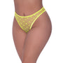 Magic Silk Love Star High Leg High Waist Micro Tanga Neon Chartreuse Queen Size - Royal Sins