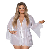 Magic Silk Modern Romance Short Robe White Queen Size - Royal Sins