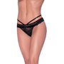 Magic Silk Ooh La Lace Peek - a - Boo Cheeky Panty Black L/XL - Royal Sins