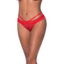 Magic Silk Ooh La Lace Peek - a - Boo Cheeky Panty Red S/M - Royal Sins