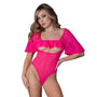 Magic Silk Pink Kink Flutter Sleeve Teddy Pink Glow L/XL - Royal Sins