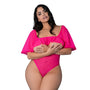 Magic Silk Pink Kink Flutter Sleeve Teddy Pink Glow Queen Size - Royal Sins