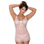 Magic Silk Seabreeze Lace - Up Chemise & G - String Blush L/XL - Royal Sins