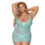 Magic Silk Seabreeze Lace - Up Chemise & G - String Turquoise Queen Size - Royal Sins