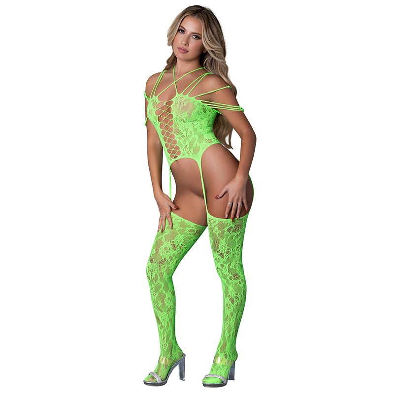 Magic Silk Seamless Bodystocking Neon Lime O/S - Royal Sins
