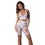 Magic Silk Seamless Bra & Long Leg Short Set White O/S - Royal Sins