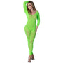 Magic Silk Seamless Long Sleeve Bodystocking Neon Lime O/S - Royal Sins