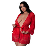 Magic Silk Sugar High 3/4 Sleeve Robe Red Queen Size - Royal Sins
