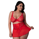 Magic Silk Sugar High Bralette, Cincher Skirt & Thong Set Red Queen Size - Royal Sins