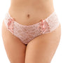 Magnolia Crotchless Lace Boyshort With Lace - Up Panel Details Light Pink Queen - Royal Sins
