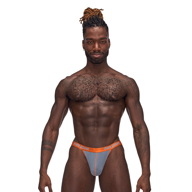 Male Power Casanova Uplift Thong Gray L/XL - Royal Sins