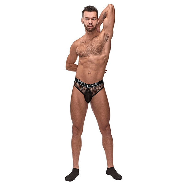 Male Power Cock Pit Net Cock Ring Thong Blk SM - Royal Sins