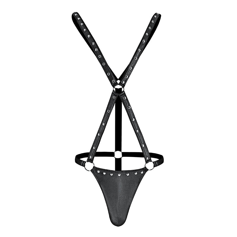 Male Power Fetish Warrior Criss - Cross Body Harness Black S/M - Royal Sins