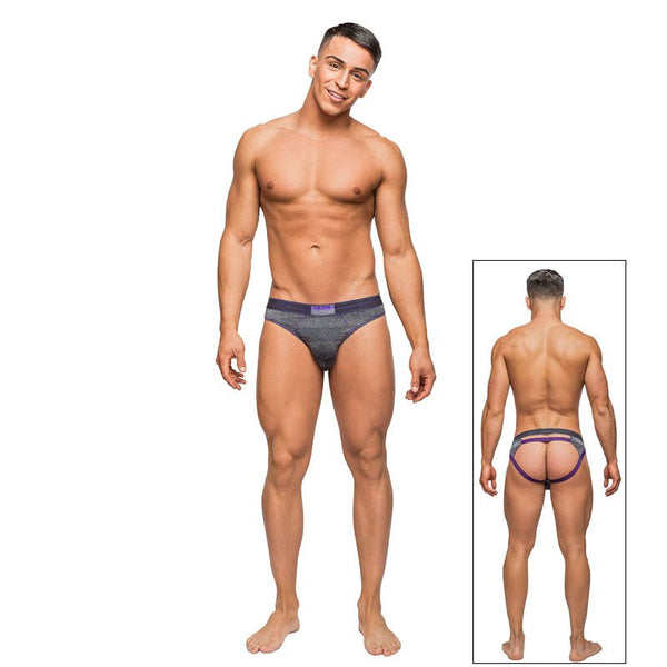 Male Power Heather Haze Cutout Thong Grey LX - Royal Sins