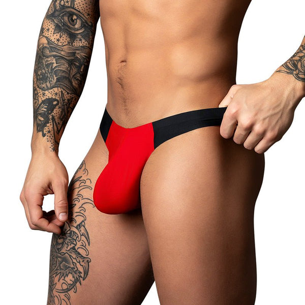 Male Power Hot Mesh Bong Thong Black/Red L/XL - Royal Sins