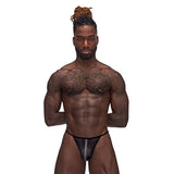 Male Power Landing Strip Micro Thong Black L/XL - Royal Sins
