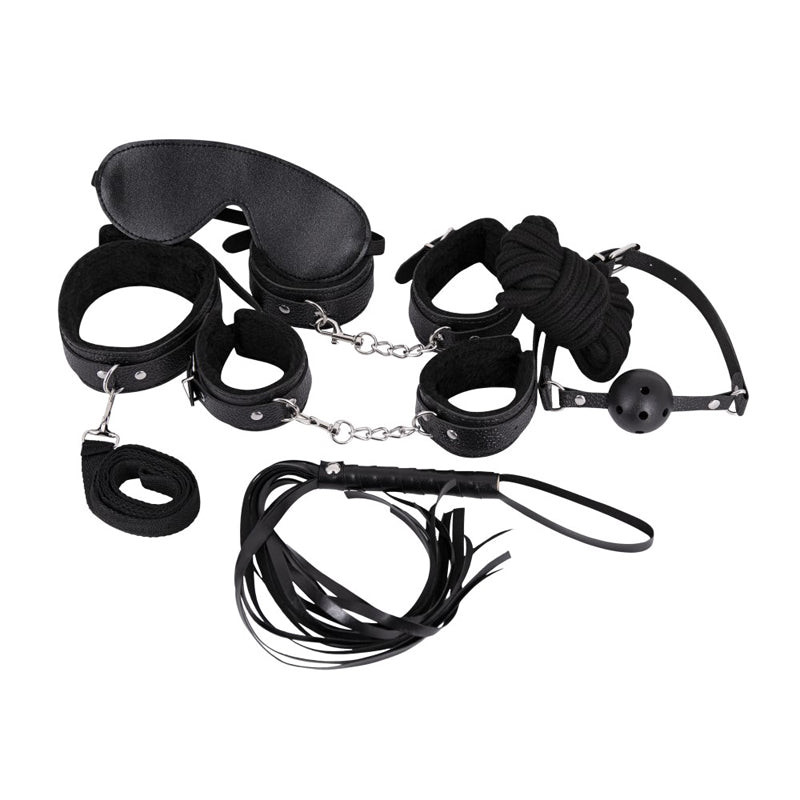 Male Power Leather 7 - Pack Lite Bondage Set Black - Royal Sins