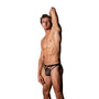 Male Power Love Star Thong with Ring Black L/XL - Royal Sins