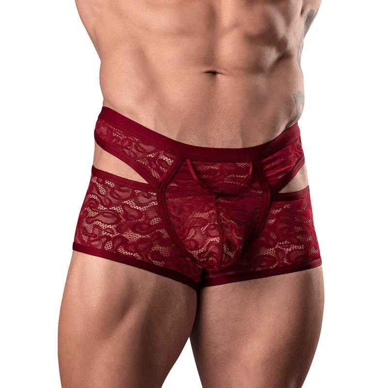 Male Power Lucifer Cutout Short Burgundy XL - Royal Sins