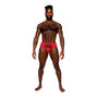 Male Power Sassy Lace Bikini Solid Pouch Red L - Royal Sins