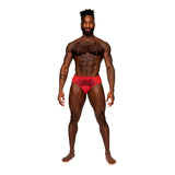Male Power Sassy Lace Bikini Solid Pouch Red S - Royal Sins